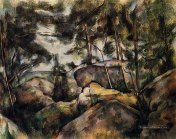  un - Rocks à Fountainebleau Paul Cézanne